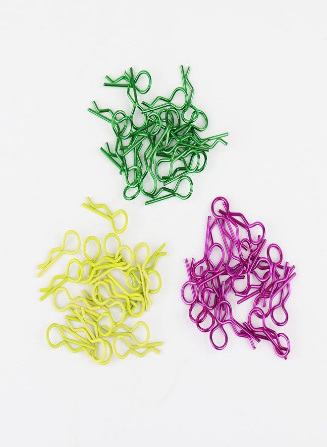 Rchobbytop 60pcs RC Body Clips Universal R Pins for 1/8 1/10 Scale On Road Car Off Road Buggy Rock Crawler Truck Short Course Shell, Purple & Yellow & Green - Image 5